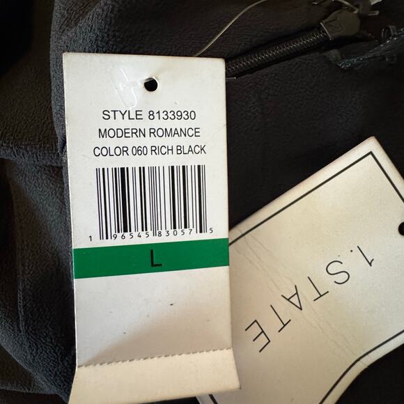 1.State Midi Dress Size Large NWT Black Sleeveless Tiered V-Neck A-Line Strappy - Picture 10 of 10